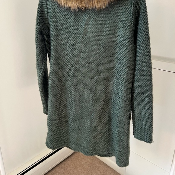Green Cardigan Sweater with Fur / M - Picture 3 of 3